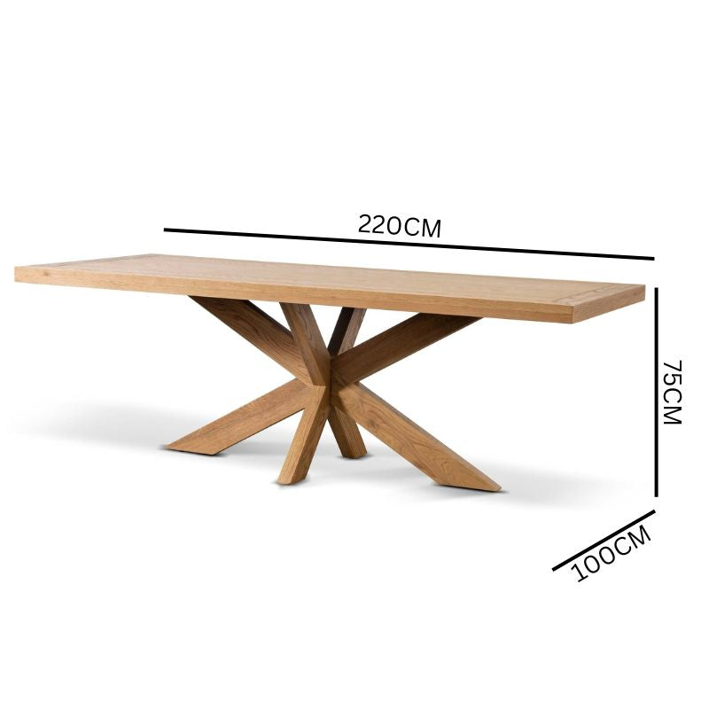 Amazon 2.2m Wooden Dining Table - Distress Natural