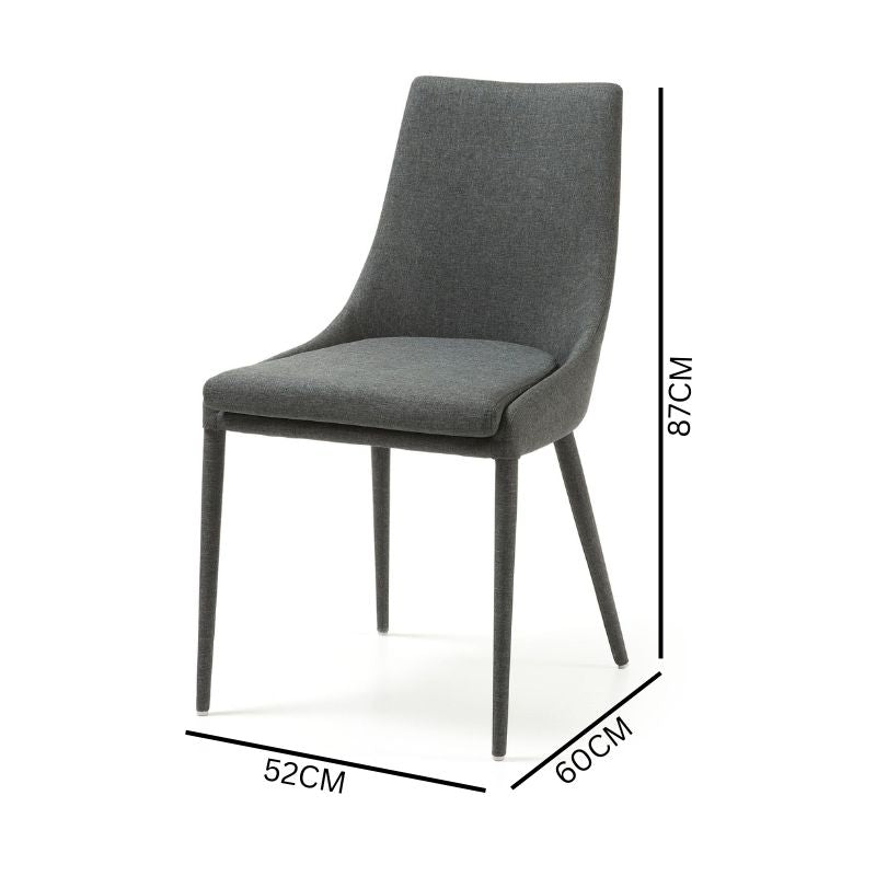 Amina Fabric Dining Chair - Dark Grey
