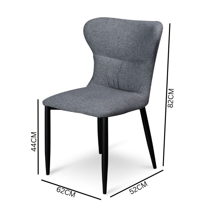 Anastasia Fabric Dining Chair - Pebble Grey