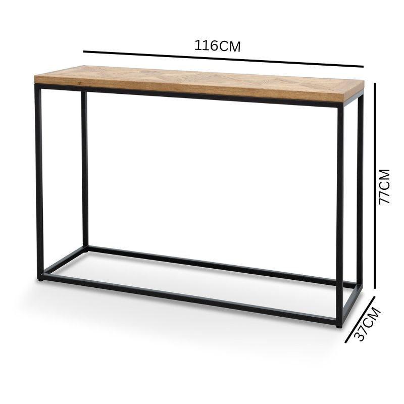 Armstrong Console Table - European Knotty Oak and Peppercorn