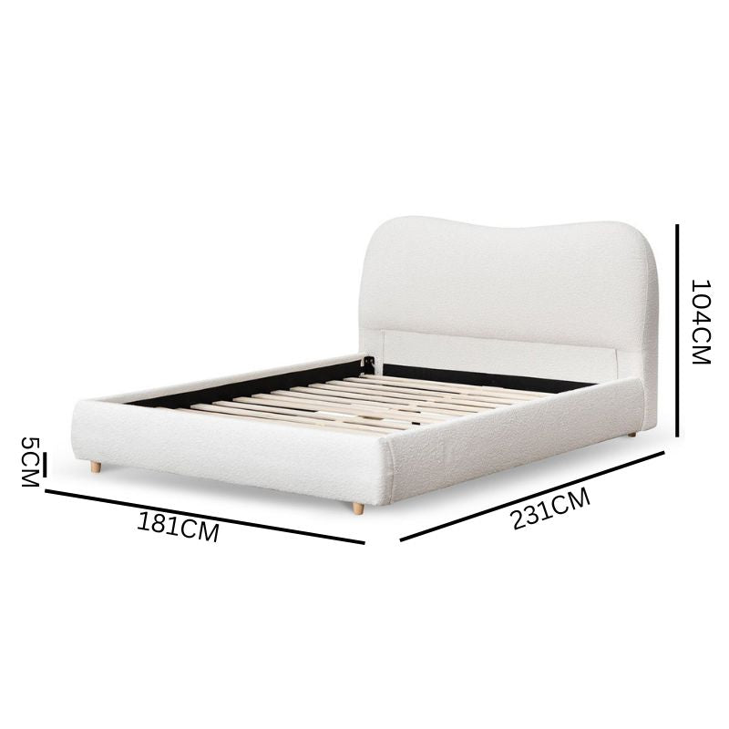 Aurora Queen Bed Frame - Cream White