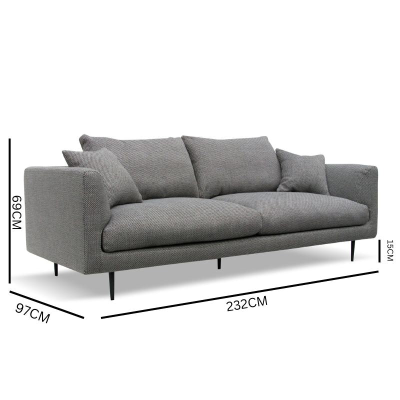 Ava 4S Sofa - Noble Grey