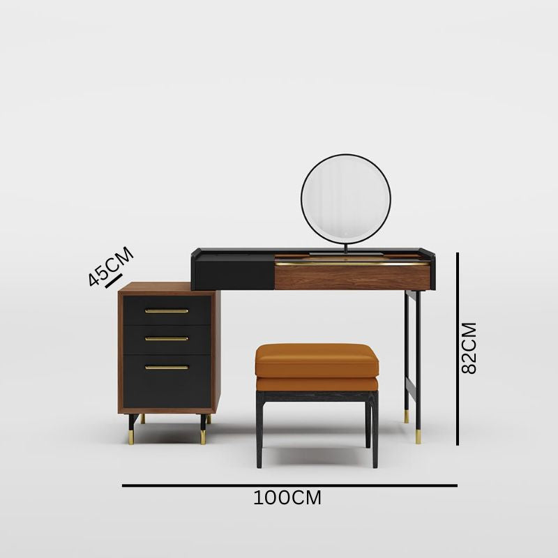 Barcelona Mid Century Walnut Vanity Set