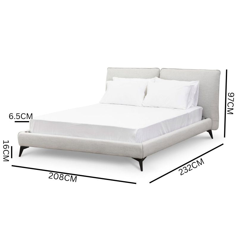 Bella King Bed Frame - Pearl Grey