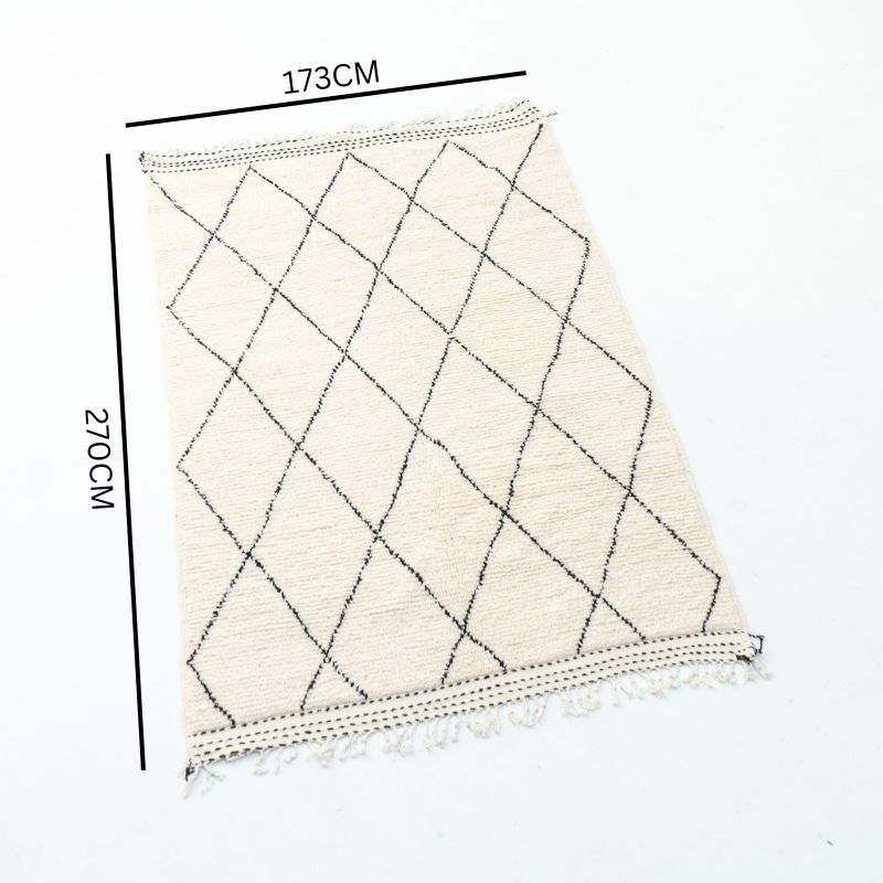 Beni Ourain - Medium classic Diamonds with stripes