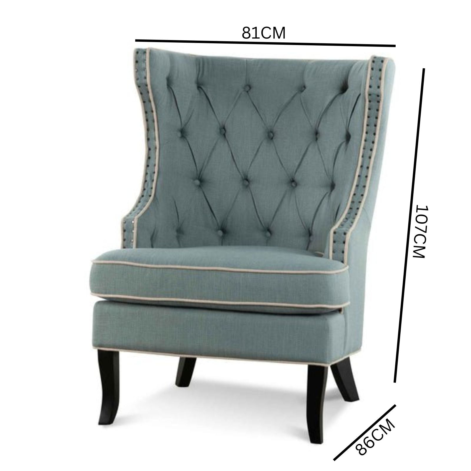 Camilla Wingback Armchair - Seagrass Green