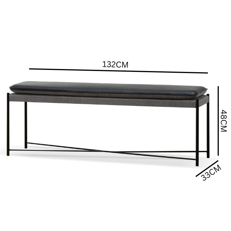 Carla Ottoman - Black and Grey Seat