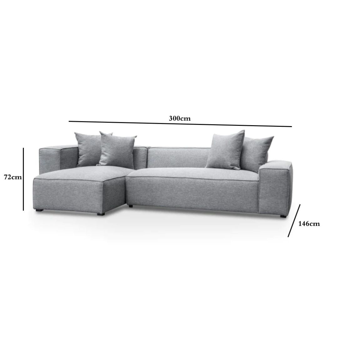 Charles 3S Left Chaise  Sofa - Coin Grey