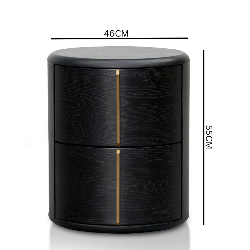 Colt Round Bedside Table - Black