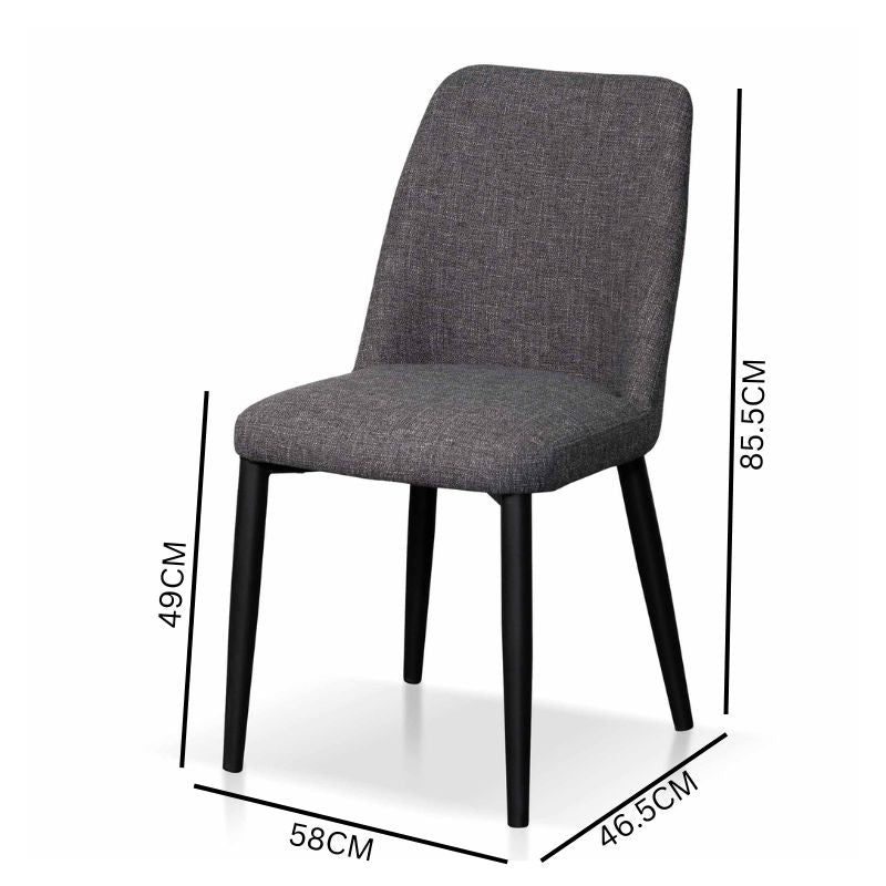 Daisy Fabric Dining Chair - Dark Grey