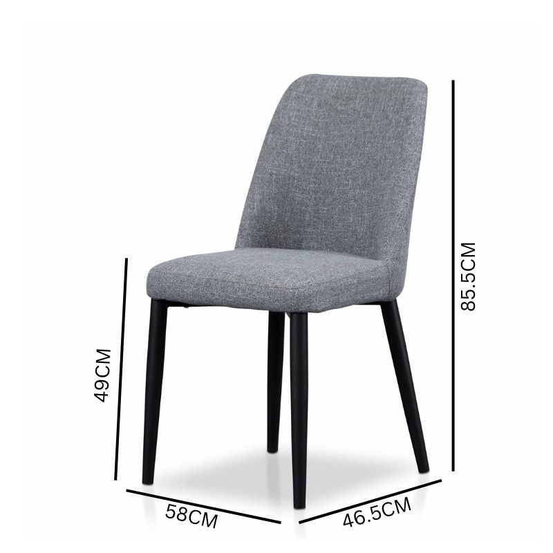 Daisy Fabric Dining Chair - Pebble Grey
