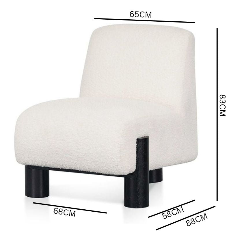 Damien Chair - Ivory White Boucle
