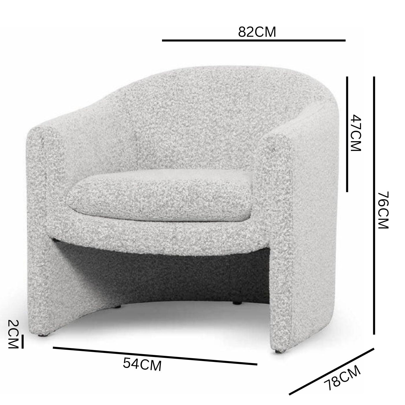 Derek Armchair - Pepper Boucle