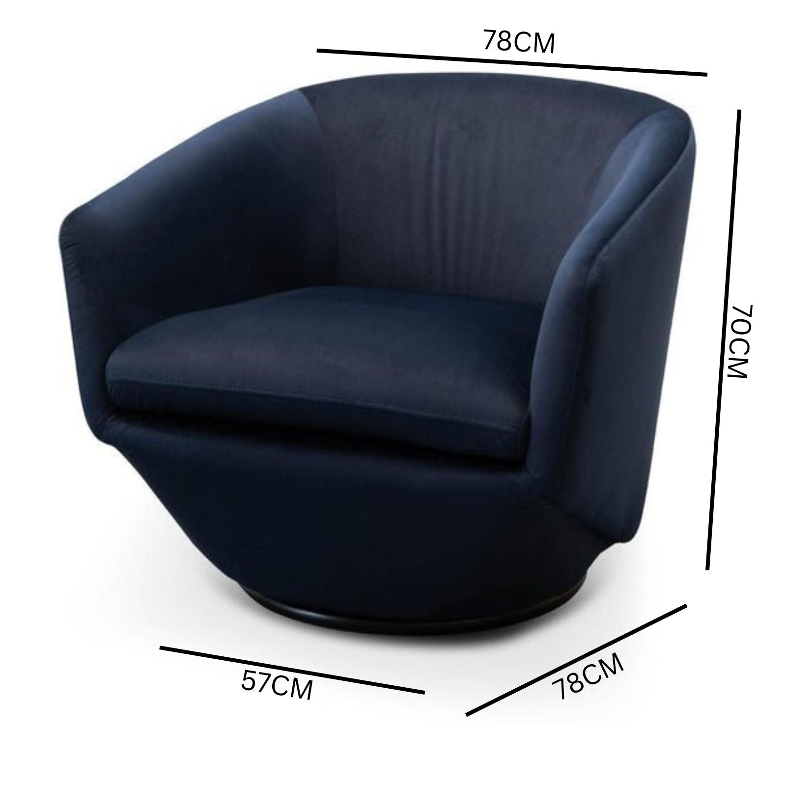 Diana Lounge Chair - Navy Velvet