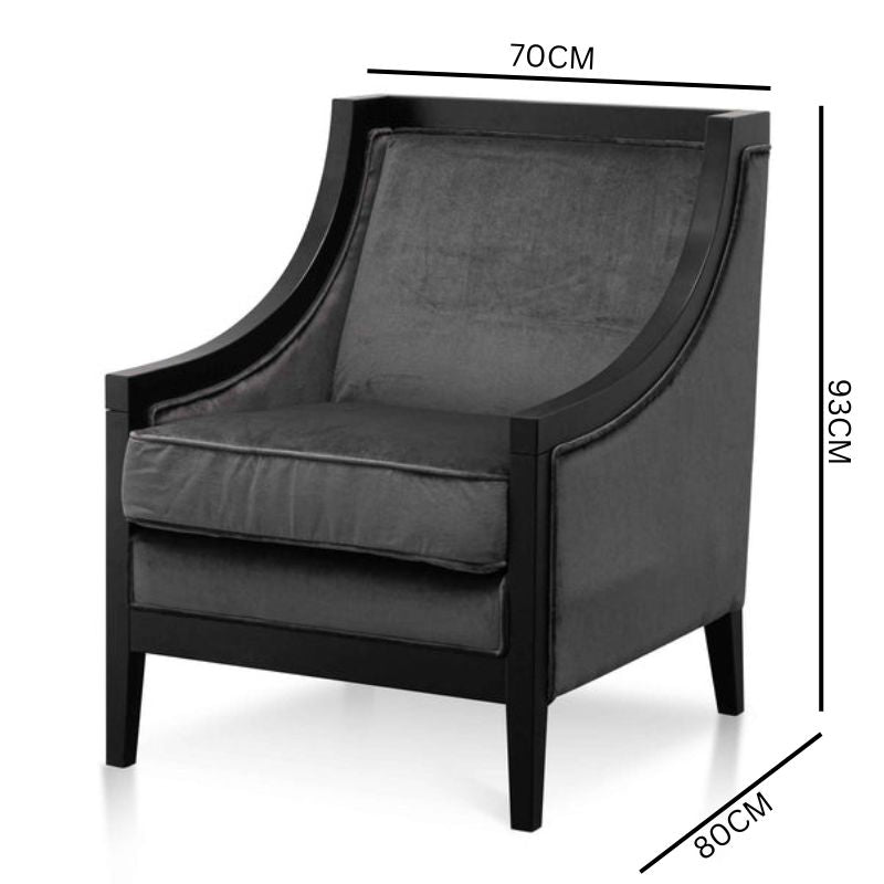 Dominic Armchair - Cosmic Grey Velvet