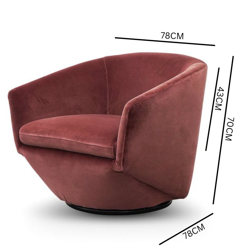 Donna Lounge Chair - Blood Orange Velvet