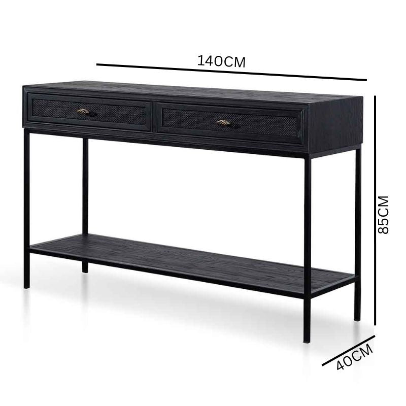 Elena 1.4m Console Table - Full Black