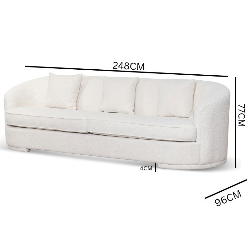 Elijah 4S Sofa - Ivory White Boucle