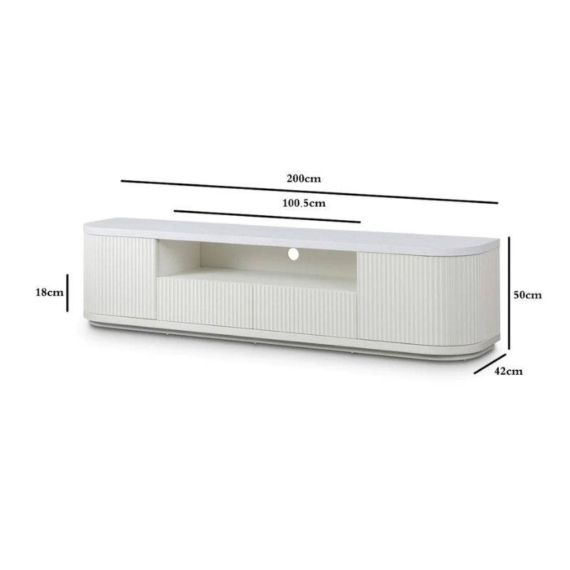 Elise Veneer Top Entertainment TV Stand - Two-Tone White