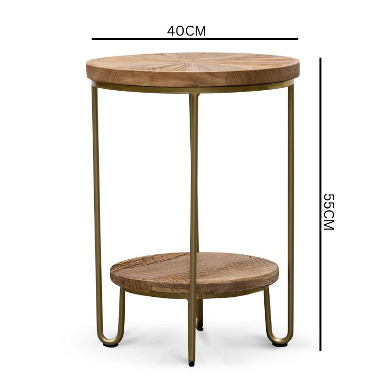 Emilia Elm Wood Side table - Natural