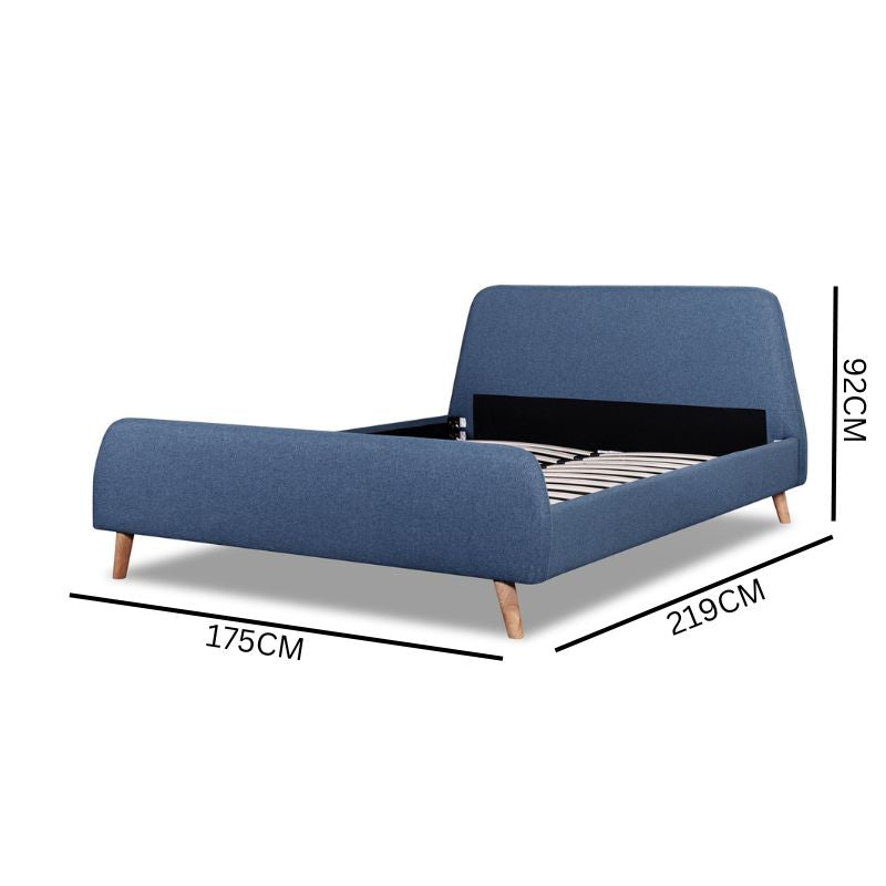 Emma Queen Bed - Pearl Blue