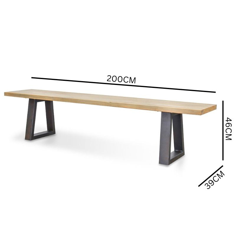 Ethan Reclaimed Elm Wood Bench - Natural