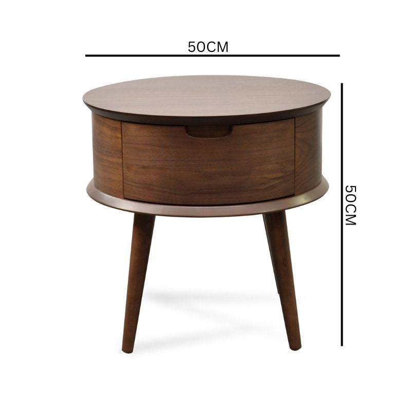 Evelyn Scandinavian Lamp Side Table - Walnut