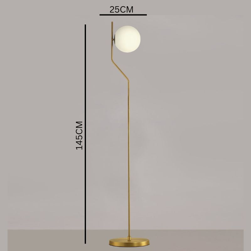 Floor Lamp Maui / Opal Glass & Metal