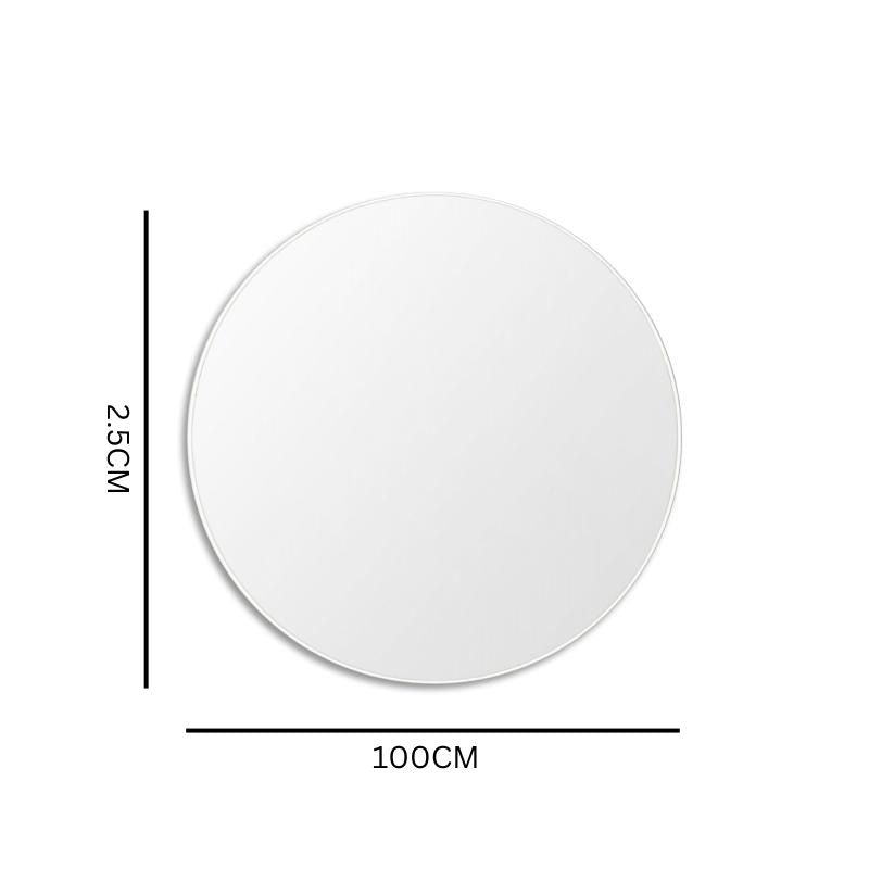 Flora 100cm Round Mirror - White