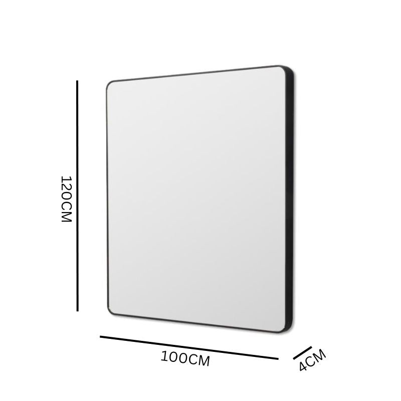 Flora 120cm Curve Rectangular Mirror - Black