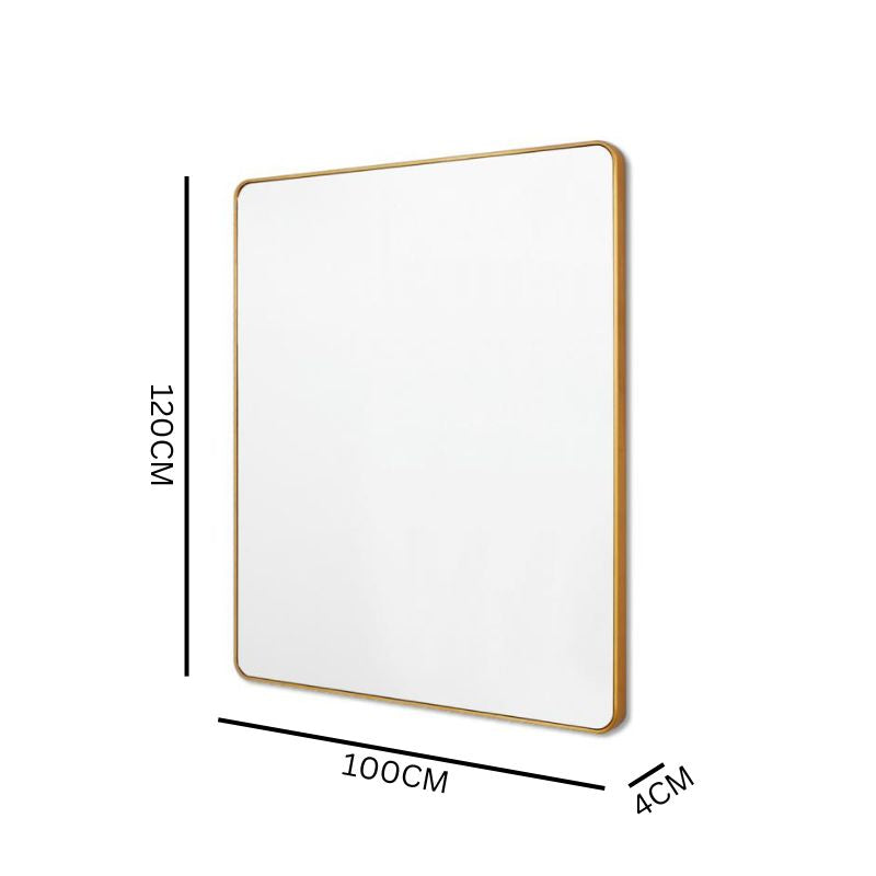 Flora 120cm Curve Rectangular Mirror - Brass