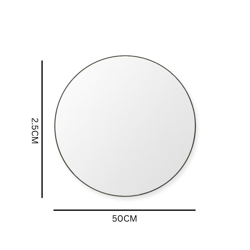 Flora 50cm Round Mirror - Black
