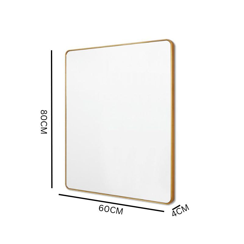 Flora 80cm Curve Rectangular Mirror - Brass