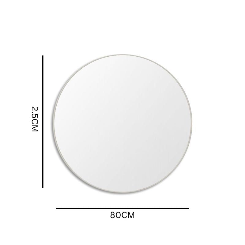 Flora 80cm Round Mirror - Grey