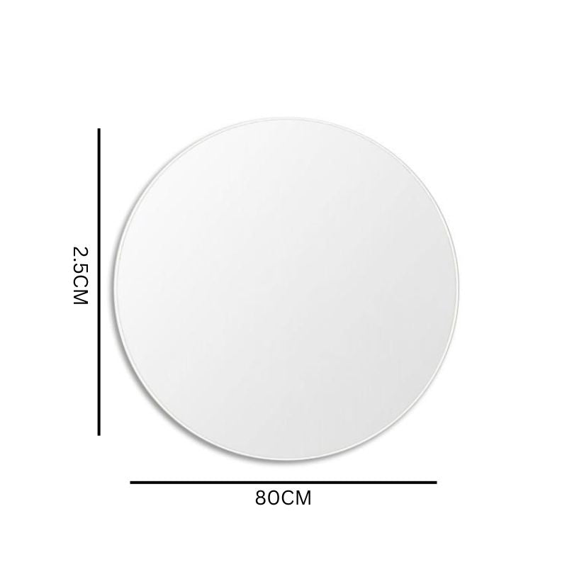 Flora 80cm Round Mirror - White