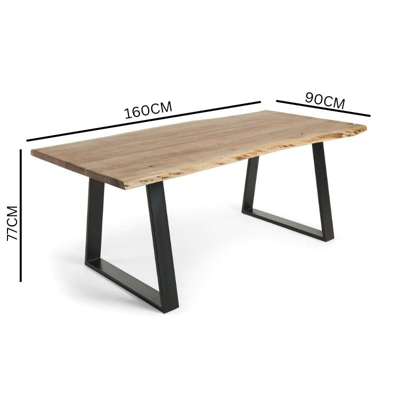 Fono 1.6 Solid Wattle Timber Dining Table - Natural