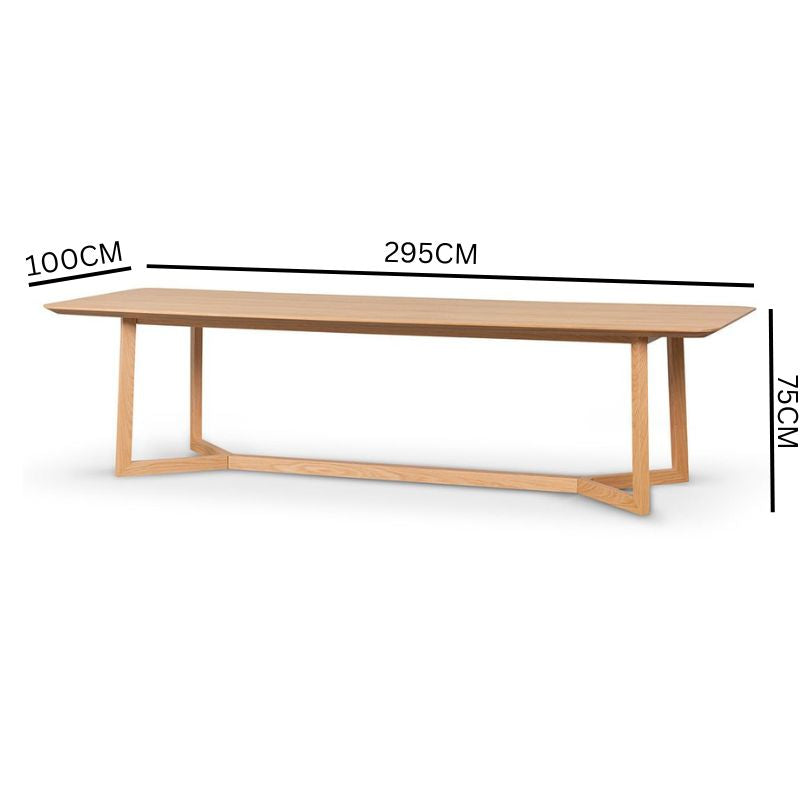 Gian 2.95m Wooden Dining Table - Natural