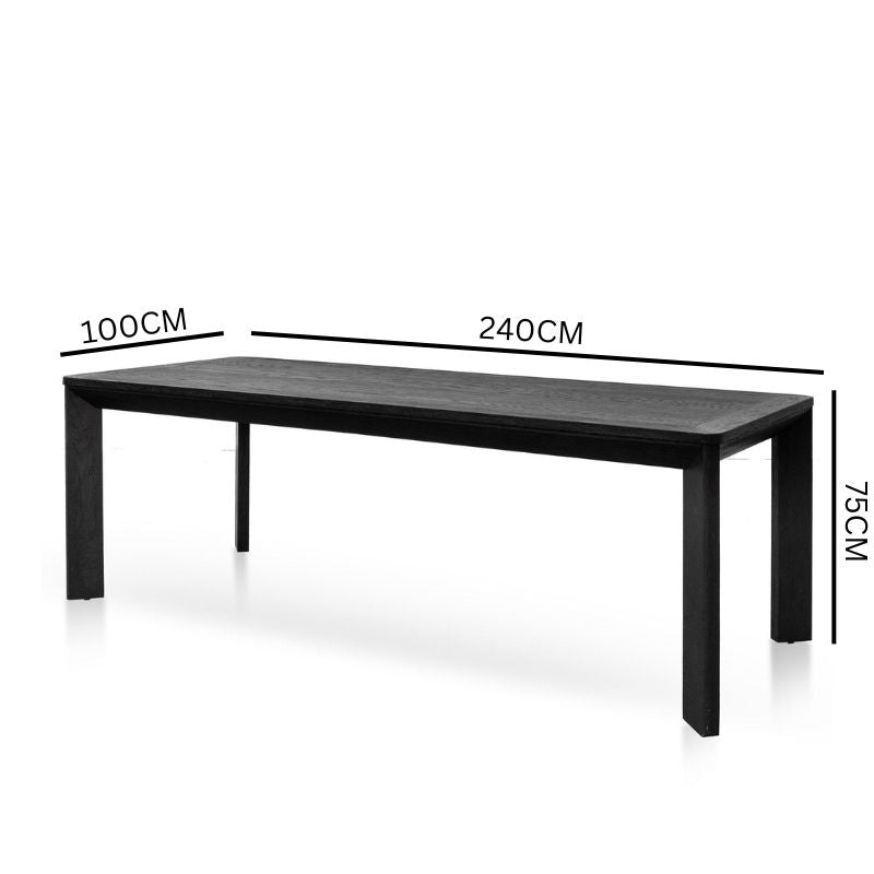 Gilliard 2.4m Wooden Dining Table - Full Black
