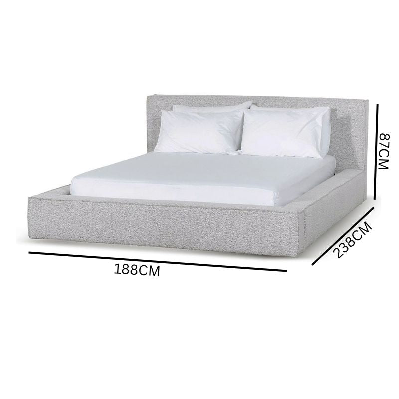 Harrison King Bed Frame - Pepper Boucle