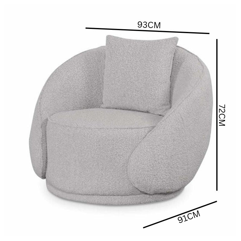 Henry Armchair - Ash Grey Boucle