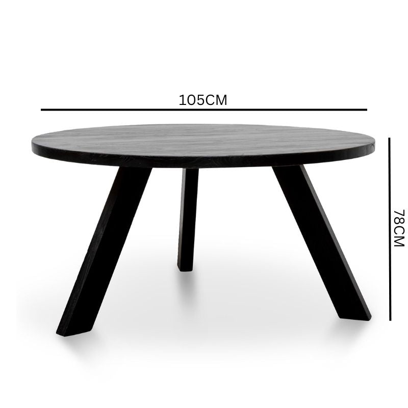 Hunter Round Dining Table - Full Black
