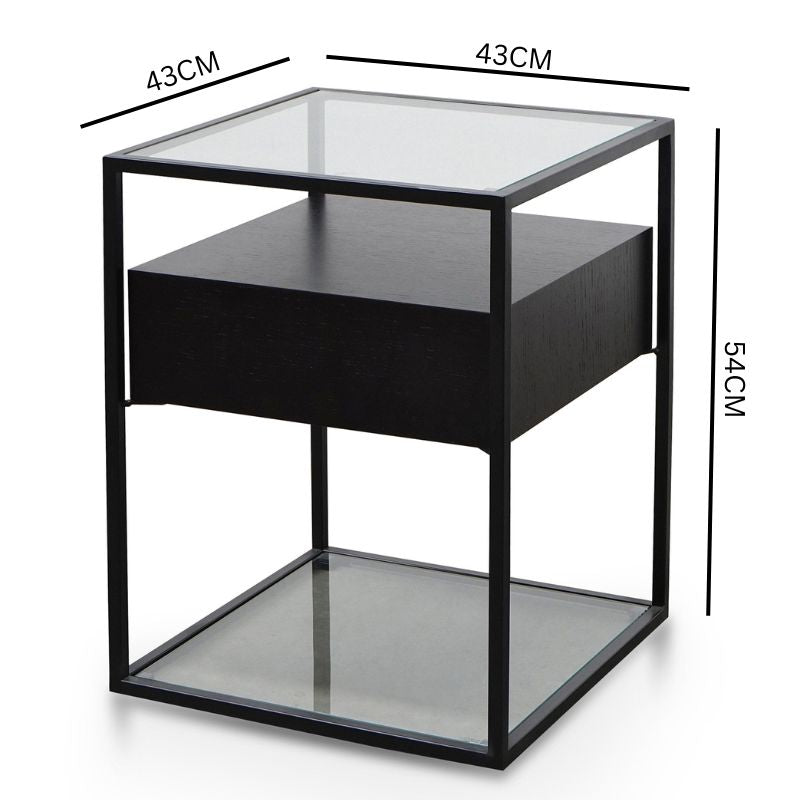 Iris Scandinavian Metal Frame Side Table - Full Black