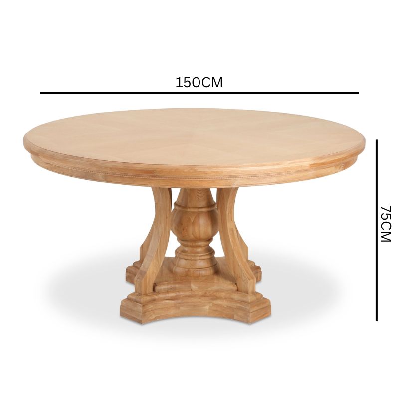 Isaac 1.5m Round Dining Table - Natural