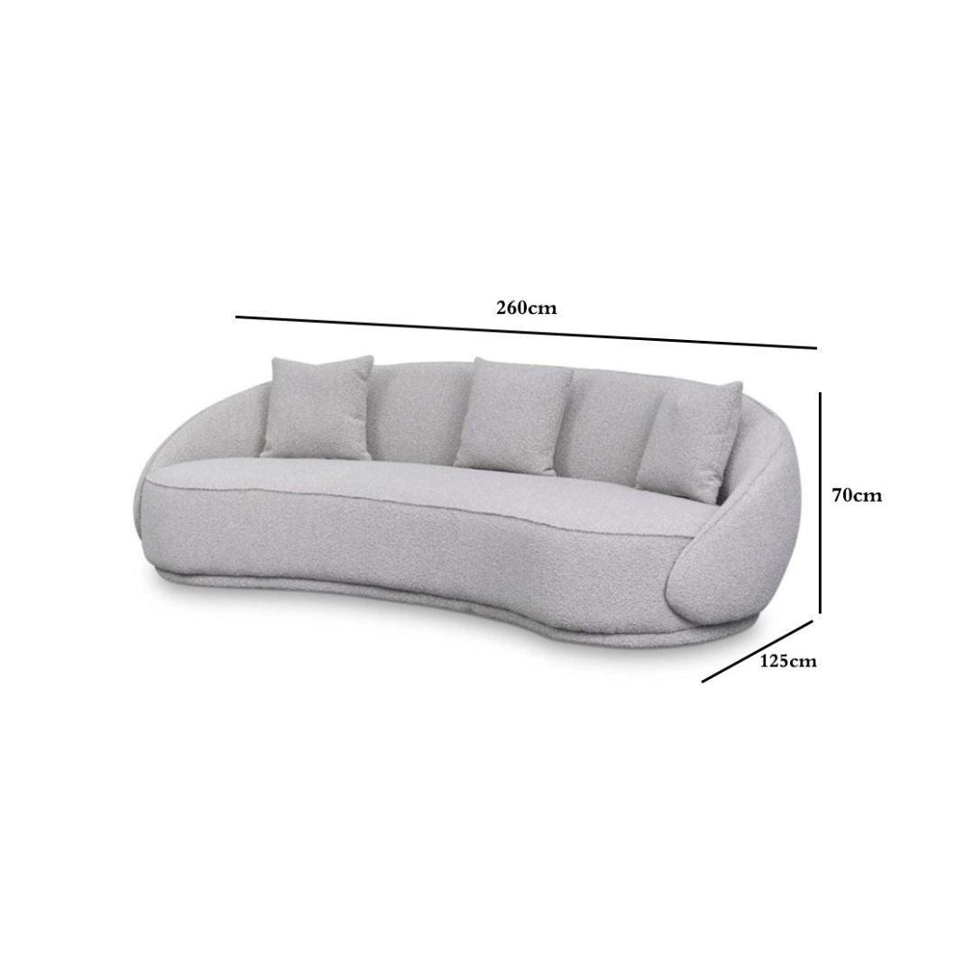Jacob 4S Sofa - Ash Grey Boucle