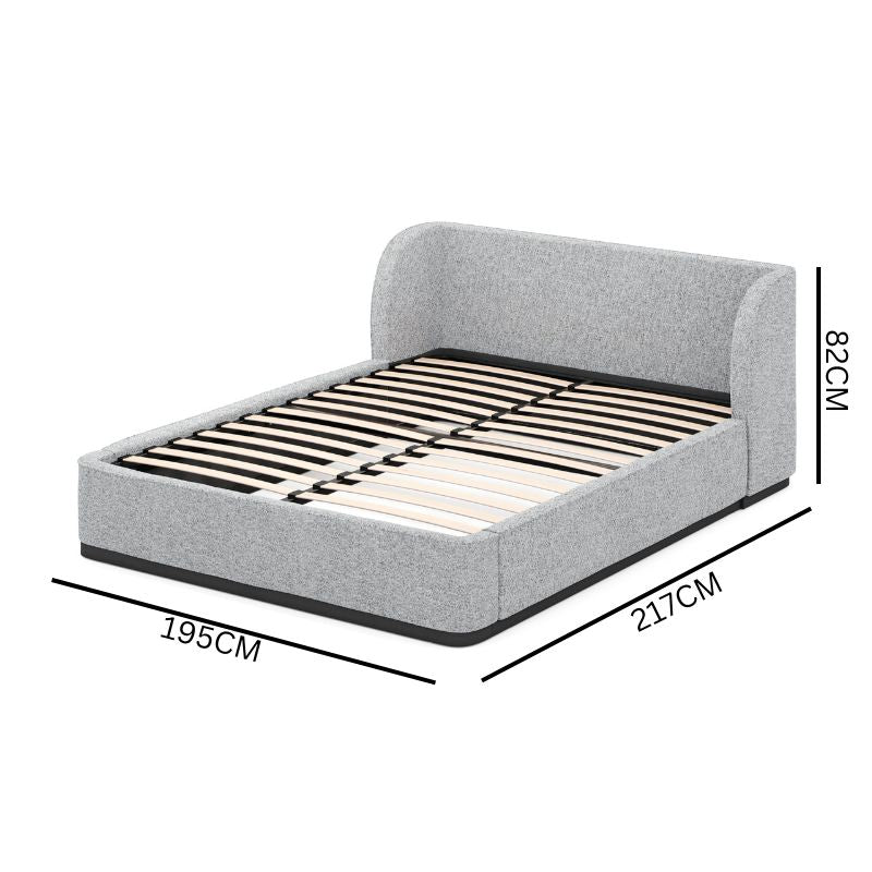 Jaxon King Bed Frame - Pepper Boucle