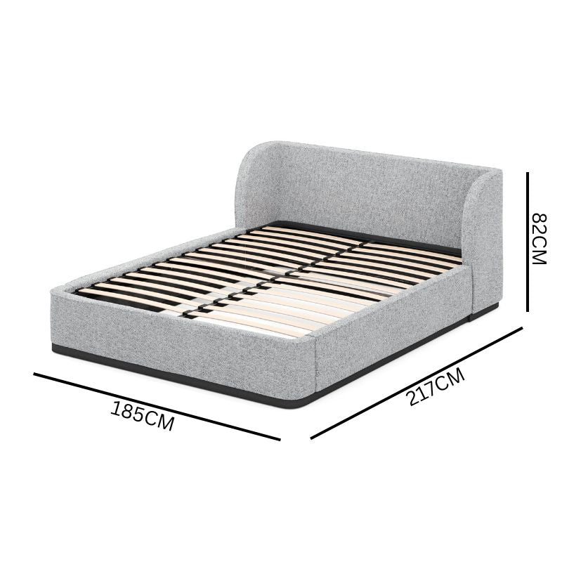 Jaxon Queen Bed Frame - Pepper Boucle