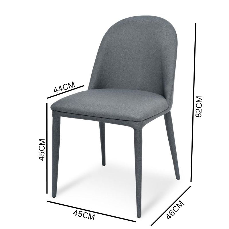 Jeffs Fabric Dining Chair - Gunmetal Grey