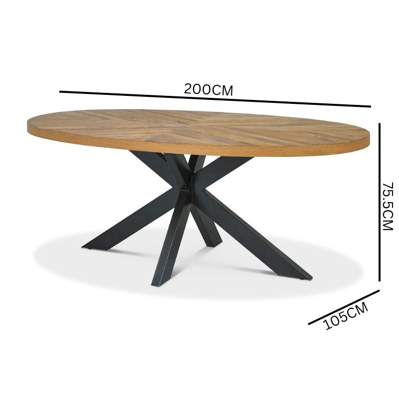 Jerryi 6 Seater Dining Table - European Knotty Oak