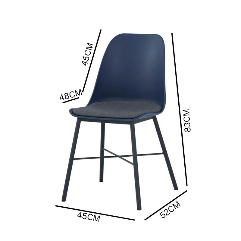 Jesse Cushion Seat Dining Chair - Navy Blue