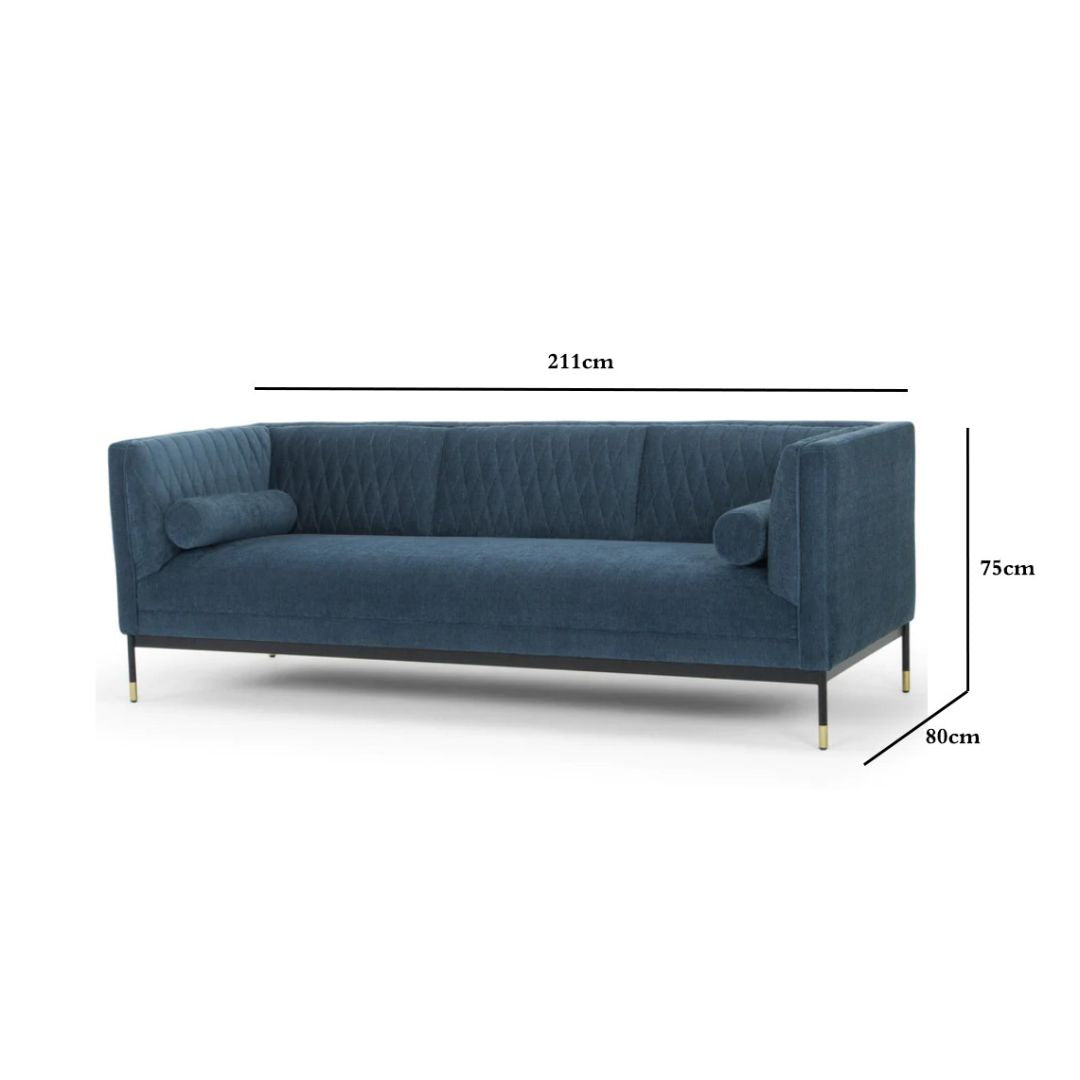 Julia 3S  Sofa - Dusty Blue